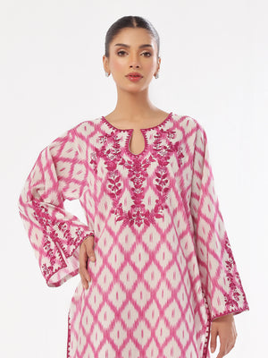 2Pc Embroidered Pret & Unstitched Shirt Trouser Lawn Magenta