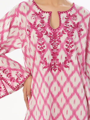 2Pc Embroidered Pret & Unstitched Shirt Trouser Lawn Magenta