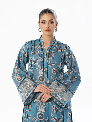 2Pc Embroidered Pret & Unstitched Shirt Trouser Maisoori Lawn Blue