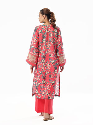 2Pc Embroidered Pret & Unstitched Shirt Trouser Maisoori Lawn Pink & Red