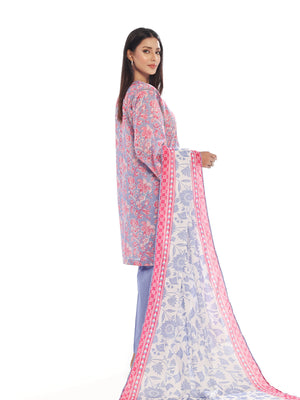 3Pc Embroidered Pret & Unstitched Suit Masoori Lawn Grey