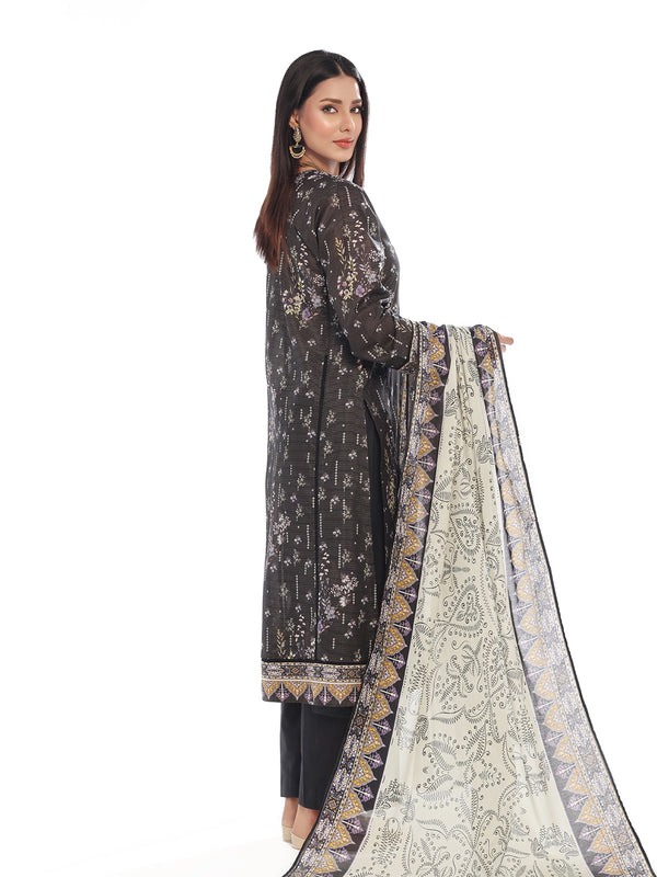 2Pc Embroidered Pret Shirt Dupatta Masoori Lawn Black - OWE2P-2412038-1