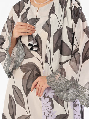 3Pc Embroidered Pret & Unstitched Suit Masoori Lawn Black & Grey