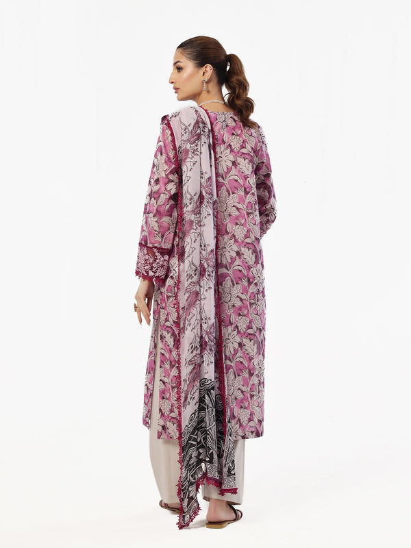 3Pc Embroidered Pret & Unstitched Suit Masoori Lawn Magenta