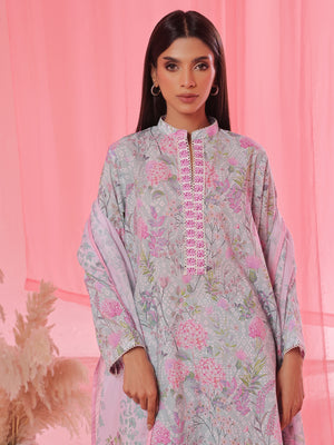 3PCs Printed Pret & Unstitched Suit Lawn Ferozi