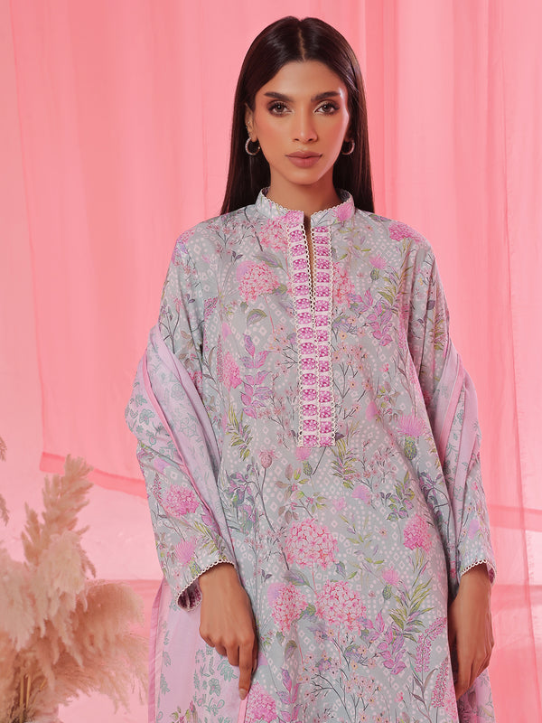 3PCs Printed Pret & Unstitched Suit Lawn Ferozi