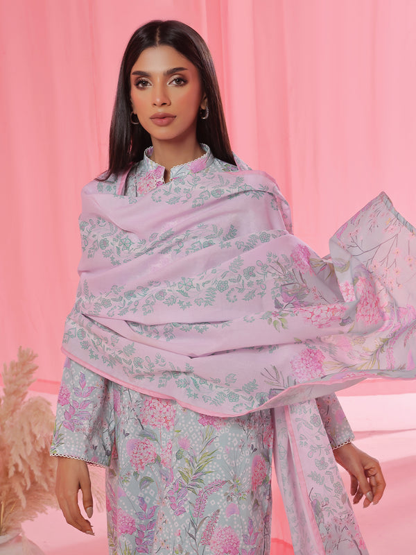 3PCs Printed Pret & Unstitched Suit Lawn Ferozi