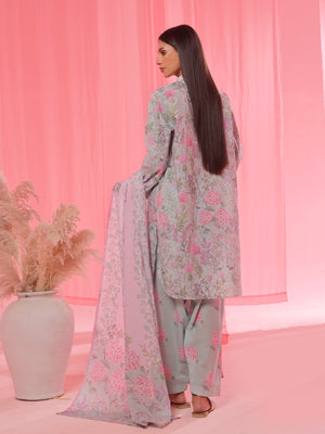 3PCs Printed Pret & Unstitched Suit Lawn Ferozi