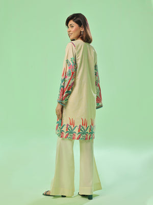 1PC Printed Pret & Unstitched Lawn Beige