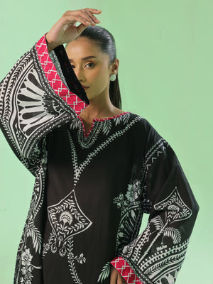 1PC Printed Pret & Unstitched Lawn Black
