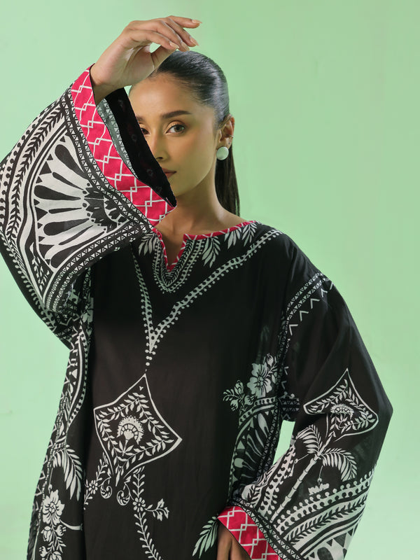 1PC Printed Pret & Unstitched Lawn Black
