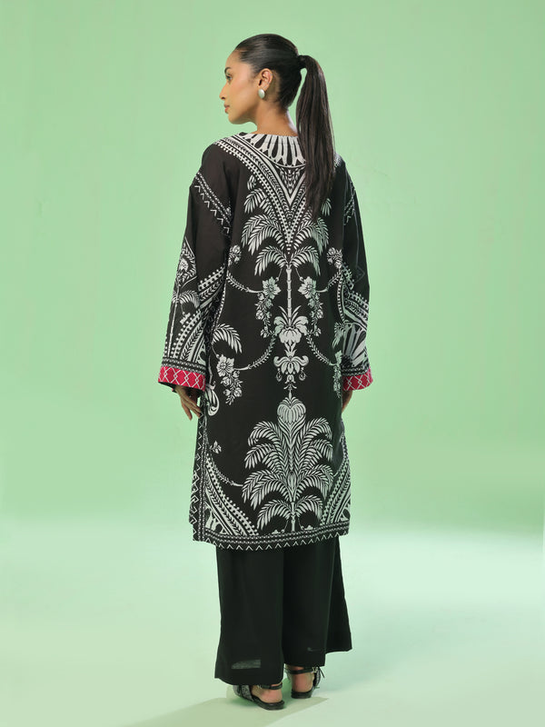 1PC Printed Pret & Unstitched Lawn Black