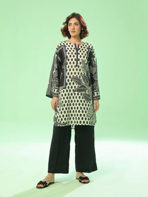 1PC Printed Pret & Unstitched Lawn Black