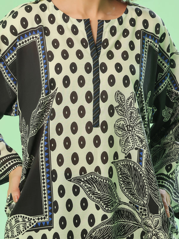 1PC Printed Pret & Unstitched Lawn Black