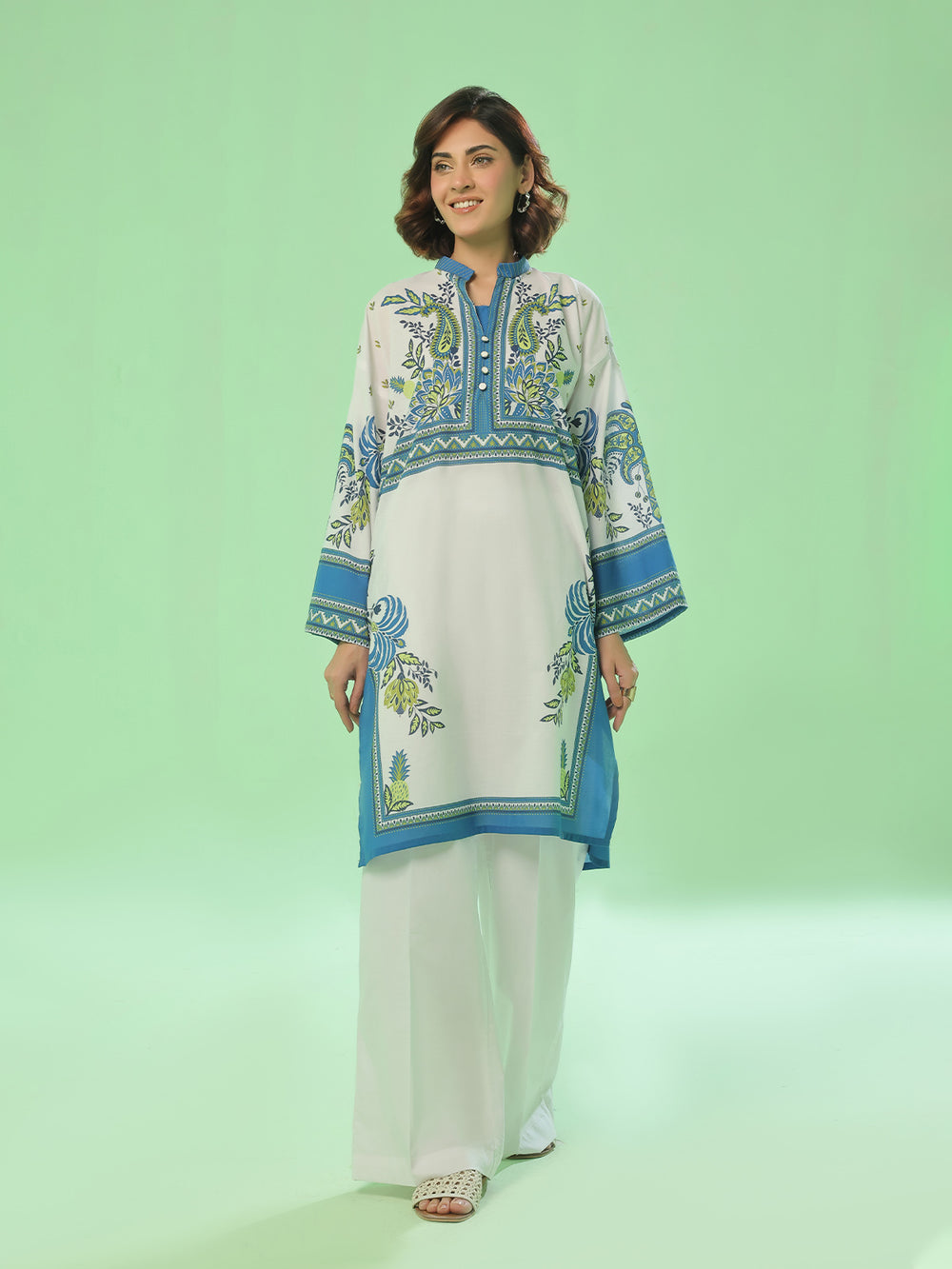 1PC Printed Pret & Unstitched Lawn Blue