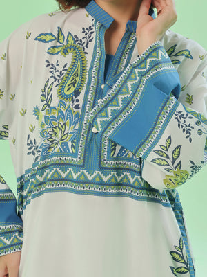 1PC Printed Pret & Unstitched Lawn Blue