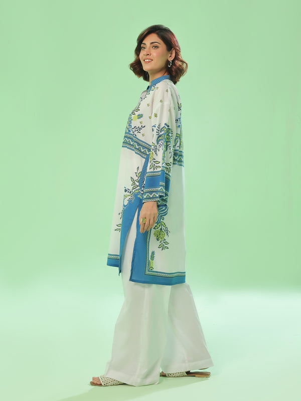 1PC Printed Pret & Unstitched Lawn Blue