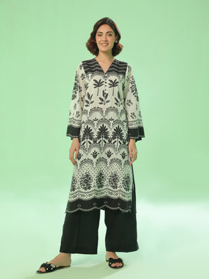 1PC Printed Pret & Unstitched Lawn Black