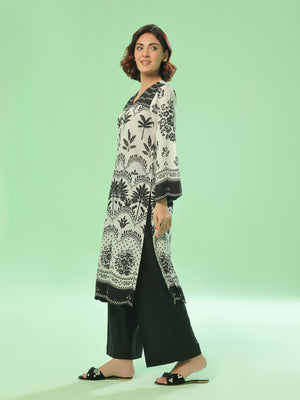 1PC Printed Pret & Unstitched Lawn Black