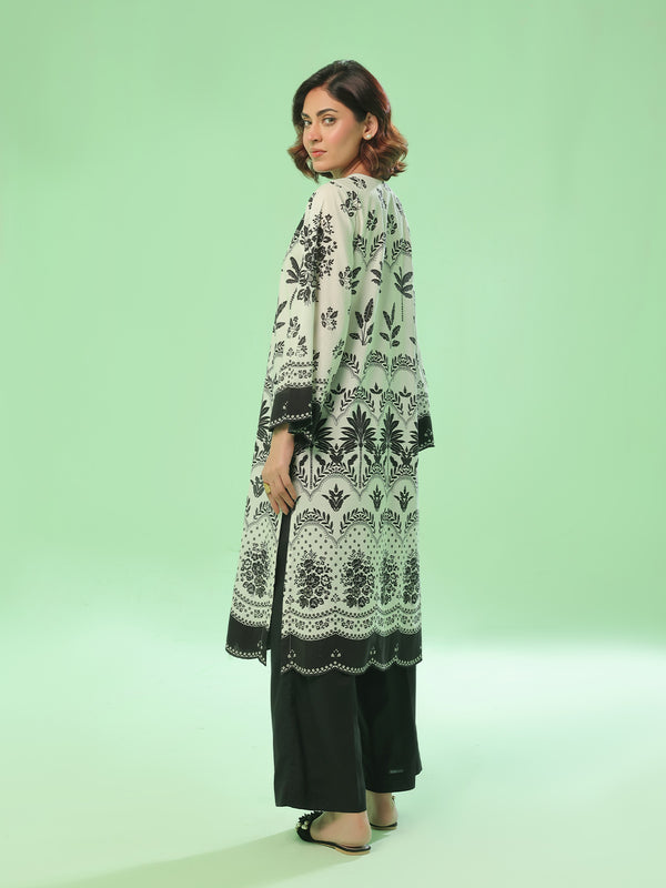 1PC Printed Pret & Unstitched Lawn Black